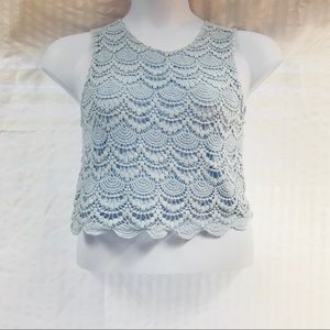 Baby blue lace crop top